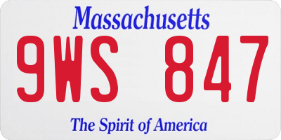 MA license plate 9WS847