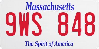 MA license plate 9WS848