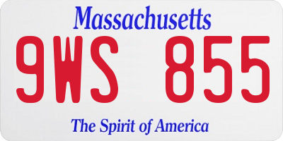 MA license plate 9WS855