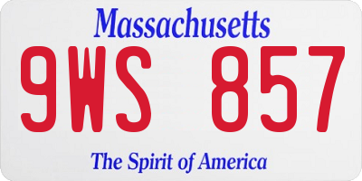 MA license plate 9WS857