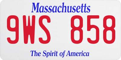 MA license plate 9WS858