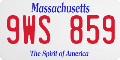 MA license plate 9WS859