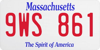MA license plate 9WS861