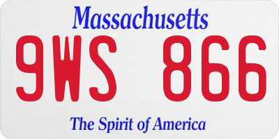 MA license plate 9WS866