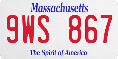 MA license plate 9WS867