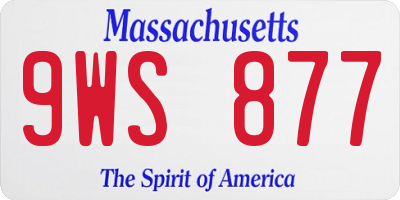 MA license plate 9WS877