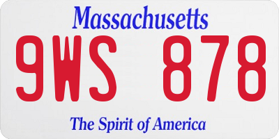 MA license plate 9WS878