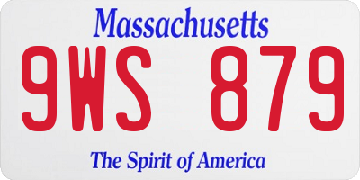 MA license plate 9WS879