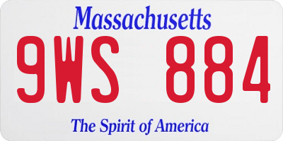 MA license plate 9WS884