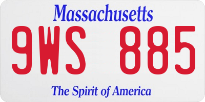 MA license plate 9WS885