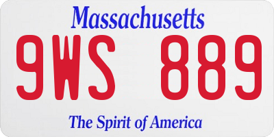 MA license plate 9WS889