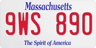 MA license plate 9WS890