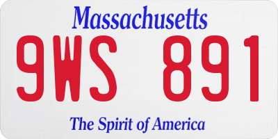 MA license plate 9WS891