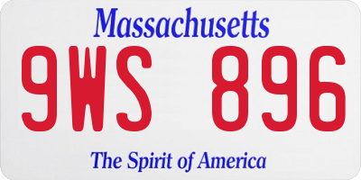MA license plate 9WS896