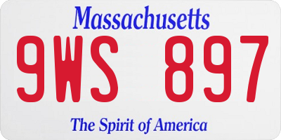 MA license plate 9WS897