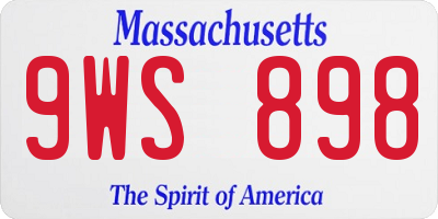 MA license plate 9WS898