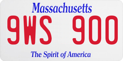 MA license plate 9WS900
