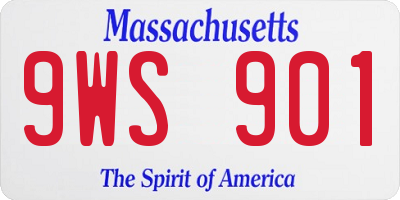 MA license plate 9WS901