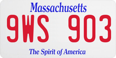 MA license plate 9WS903