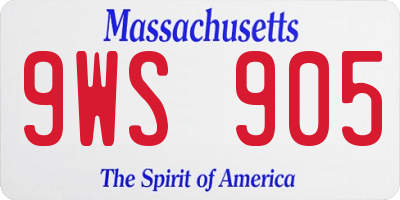 MA license plate 9WS905