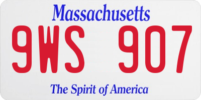 MA license plate 9WS907