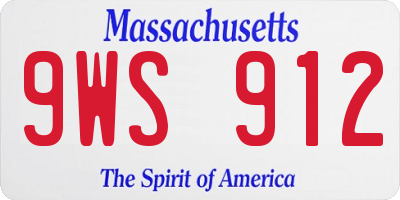 MA license plate 9WS912