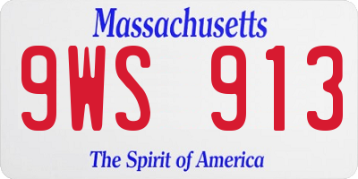 MA license plate 9WS913