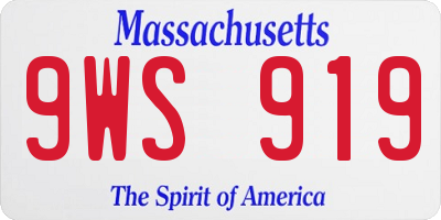 MA license plate 9WS919