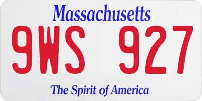MA license plate 9WS927