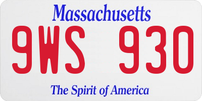 MA license plate 9WS930