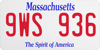 MA license plate 9WS936