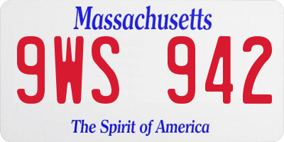 MA license plate 9WS942