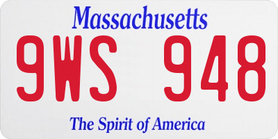MA license plate 9WS948