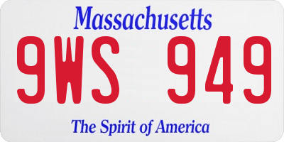 MA license plate 9WS949