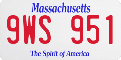 MA license plate 9WS951