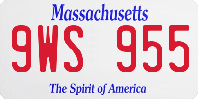 MA license plate 9WS955