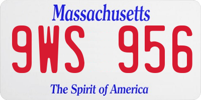 MA license plate 9WS956