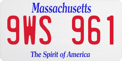 MA license plate 9WS961