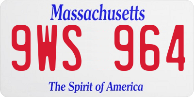 MA license plate 9WS964