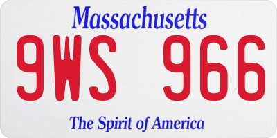 MA license plate 9WS966