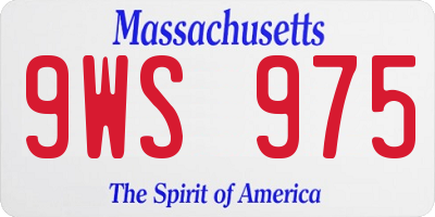 MA license plate 9WS975