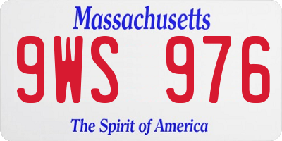 MA license plate 9WS976