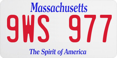 MA license plate 9WS977