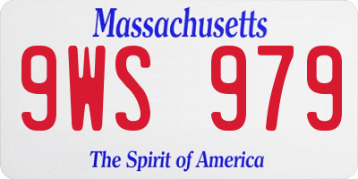 MA license plate 9WS979