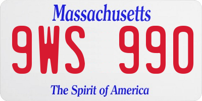 MA license plate 9WS990