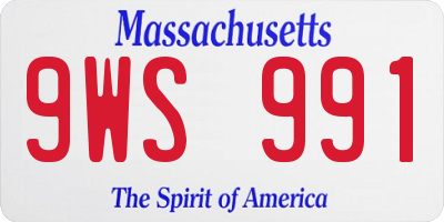 MA license plate 9WS991