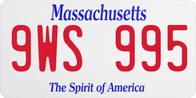 MA license plate 9WS995