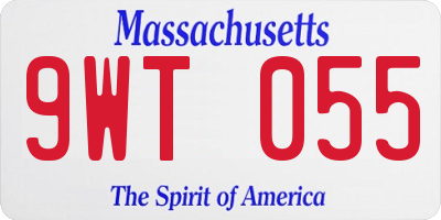 MA license plate 9WT055