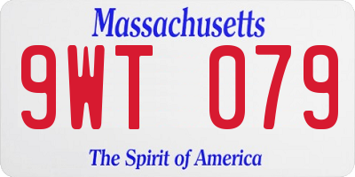 MA license plate 9WT079