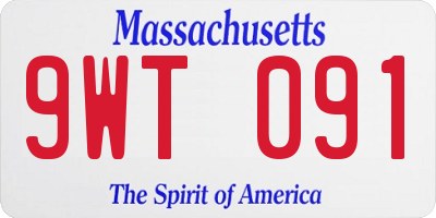 MA license plate 9WT091